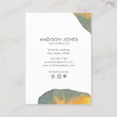 抽象芸術エレガント水彩花ヨガインストラクター 名刺 (裏面)