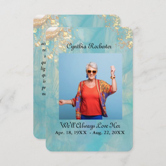 抽象芸術エレガント海大理石記念祈りの言葉カード サンキューカード (正面/裏面)