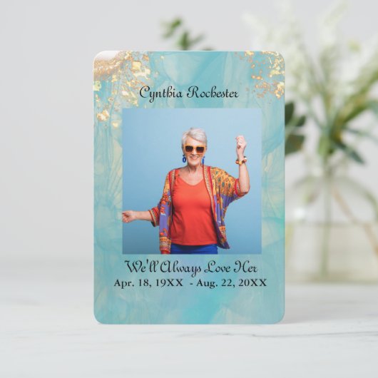 抽象芸術エレガント海大理石記念祈りの言葉カード サンキューカード (スタンド正面)