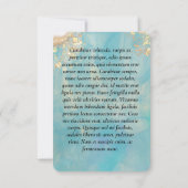 抽象芸術エレガント海大理石記念祈りの言葉カード サンキューカード (裏面)