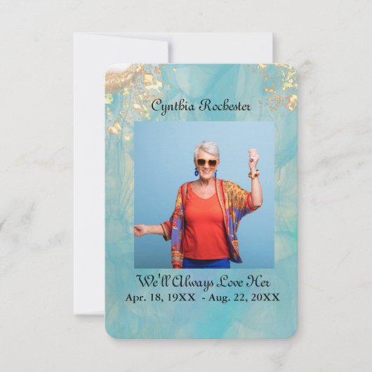 抽象芸術エレガント海大理石記念祈りの言葉カード サンキューカード (正面)