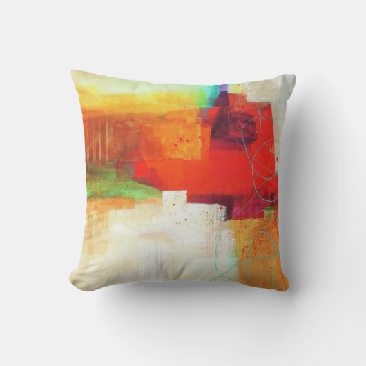 抽象芸術エレガント混カラフル合絵を描型 クッション (正面)