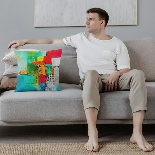 抽象芸術エレガント混カラフル合絵を描型 クッション