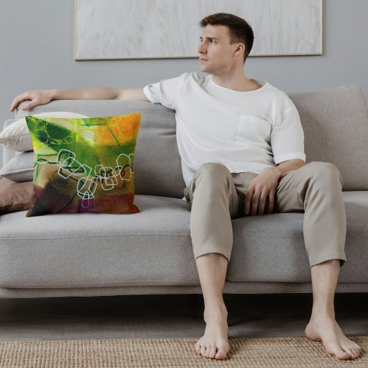 抽象芸術エレガント混カラフル合絵を描型 クッション