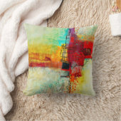 抽象芸術エレガント混カラフル合絵を描型 クッション (ブランケット)