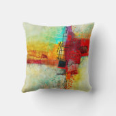抽象芸術エレガント混カラフル合絵を描型 クッション (裏面)