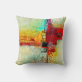 抽象芸術エレガント混カラフル合絵を描型 クッション (正面)
