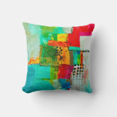 抽象芸術エレガント混カラフル合絵を描型 クッション (正面)