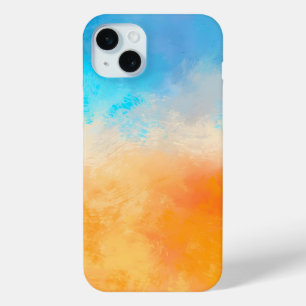 抽象芸術エレガント混カラフル合絵を描型 iPhone 15 MINIケース