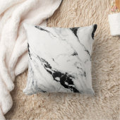 抽象芸術エレガント白大理石黒石 クッション (ブランケット)