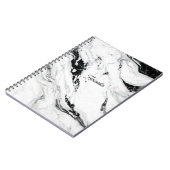 抽象芸術エレガント白大理石黒石 ノートブック (左側)