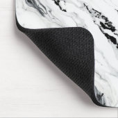 抽象芸術エレガント白大理石黒石 マウスパッド (コーナー)