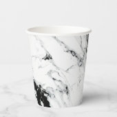 抽象芸術エレガント白大理石黒石 紙コップ (裏面)