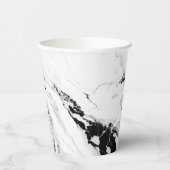 抽象芸術エレガント白大理石黒石 紙コップ (左)