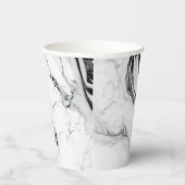 抽象芸術エレガント白大理石黒石 紙コップ (右)