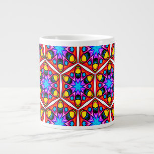 抽象芸術エレガント花柄 ジャンボコーヒーマグカップ