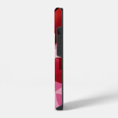 抽象芸術エレガント薄紫赤ピンク色 iPhoneケース (左側面)