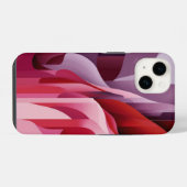 抽象芸術エレガント薄紫赤ピンク色 iPhoneケース (裏面横)