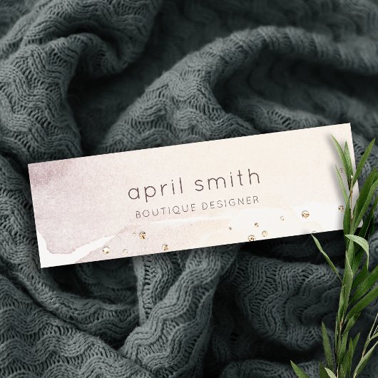 抽象芸術エレガント金ゴールドパープルウォーター色グリッター スキニー名刺