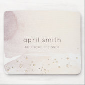 抽象芸術エレガント金ゴールドパープルウォーター色グリッター マウスパッド (正面)