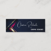 抽象芸術エレガント金ゴールドブルーピンク スキニー名刺 (正面)