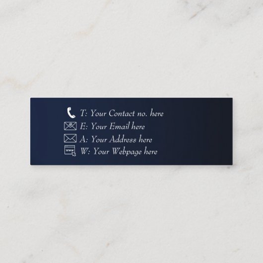 抽象芸術エレガント金ゴールドブルーピンク スキニー名刺 (裏面)