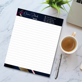 抽象芸術エレガント金ゴールドブルーピンク ノートパッド