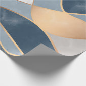 抽象芸術エレガント金ゴールド波&ティール(緑がかった色)大理石グランジ | ラッピングペーパー (角)