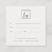 抽象芸術エレガント金ゴールド紫ロゴギフト証明書 スクエア名刺 (裏面)