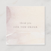 抽象芸術エレガント金ゴールド紫光沢ありがとうご注文 スクエア名刺 (正面)