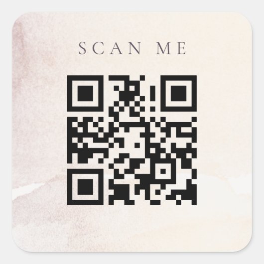 抽象芸術エレガント金ゴールド紫色の水色QRコード スクエアシール (正面)