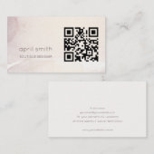 抽象芸術エレガント金ゴールド紫色の水色QRコード 名刺 (正面/裏面)