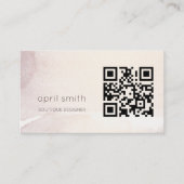 抽象芸術エレガント金ゴールド紫色の水色QRコード 名刺 (正面)