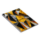 抽象芸術エレガント金ゴールド黒の幾何学的スケッチブック ノートブック (右側)