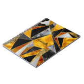 抽象芸術エレガント金ゴールド黒の幾何学的スケッチブック ノートブック (左側)