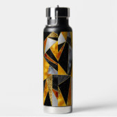 抽象芸術エレガント金ゴールド黒 ウォーターボトル (右面)