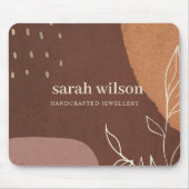 抽象芸術エレガント錆び茶色のオレンジ色の葉 マウスパッド (正面)