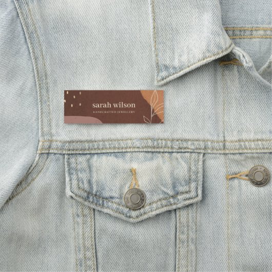 抽象芸術エレガント錆び茶色のオレンジ色の葉 名札 (インサイチュ)