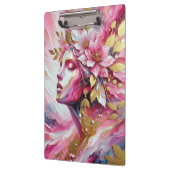 抽象芸術エレガント顔ピンク離れポスター クリップボード (左)