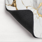 抽象芸術エレガント黒白金ゴールド大理石 マウスパッド (コーナー)