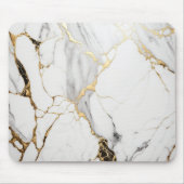 抽象芸術エレガント黒白金ゴールド大理石 マウスパッド (正面)