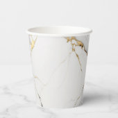 抽象芸術エレガント黒白金ゴールド大理石 紙コップ (裏面)