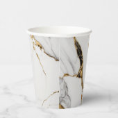 抽象芸術エレガント黒白金ゴールド大理石 紙コップ (右)