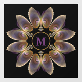 抽象芸術エンジェルウイングマンダラフラクタルモノグラム ウィンドウサイン