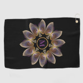 抽象芸術エンジェルウイングマンダラフラクタルモノグラム ゴルフタオル (横)