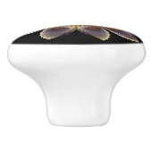 抽象芸術エンジェルウイングマンダラフラクタルモノグラム セラミックノブ (側面)