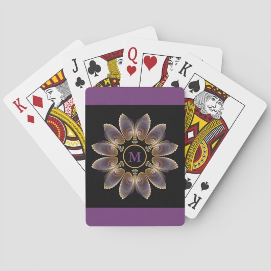 抽象芸術エンジェルウイングマンダラフラクタルモノグラム トランプ (裏面)