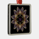 抽象芸術エンジェルウイングマンダラフラクタルモノグラム メタルオーナメント (右)