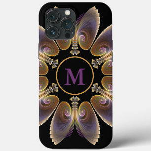 抽象芸術エンジェルウイングマンダラフラクタルモノグラム iPhone 13 PRO MAXケース