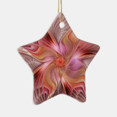 抽象芸術エンジェルカラフルファンタジーフラクタルアートスター セラミックオーナメント (右)